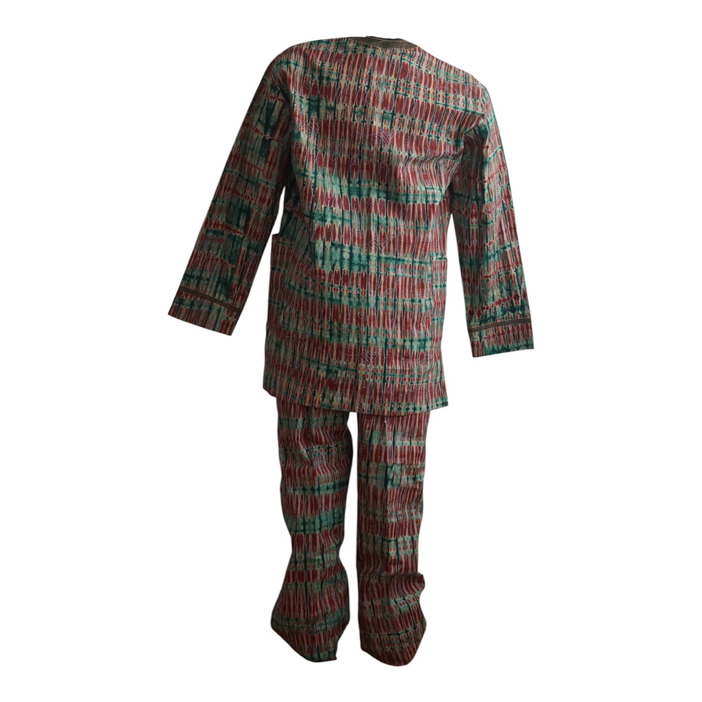 Ready To Wear Men's Tie Dye Adire Top and Trouser. Buba &Sokoto Size L
