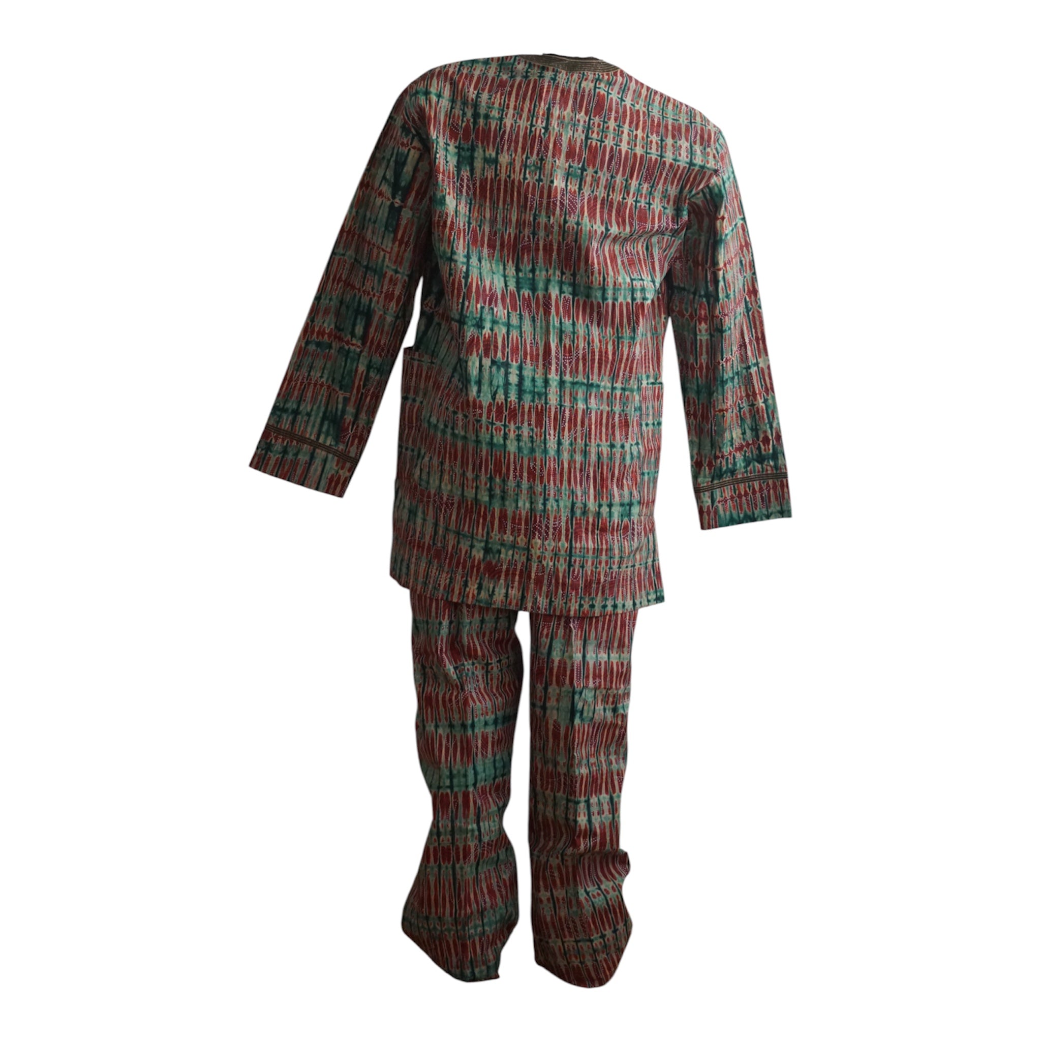 Ready To Wear Men's Tie Dye Adire Top and Trouser. Buba &Sokoto Size L