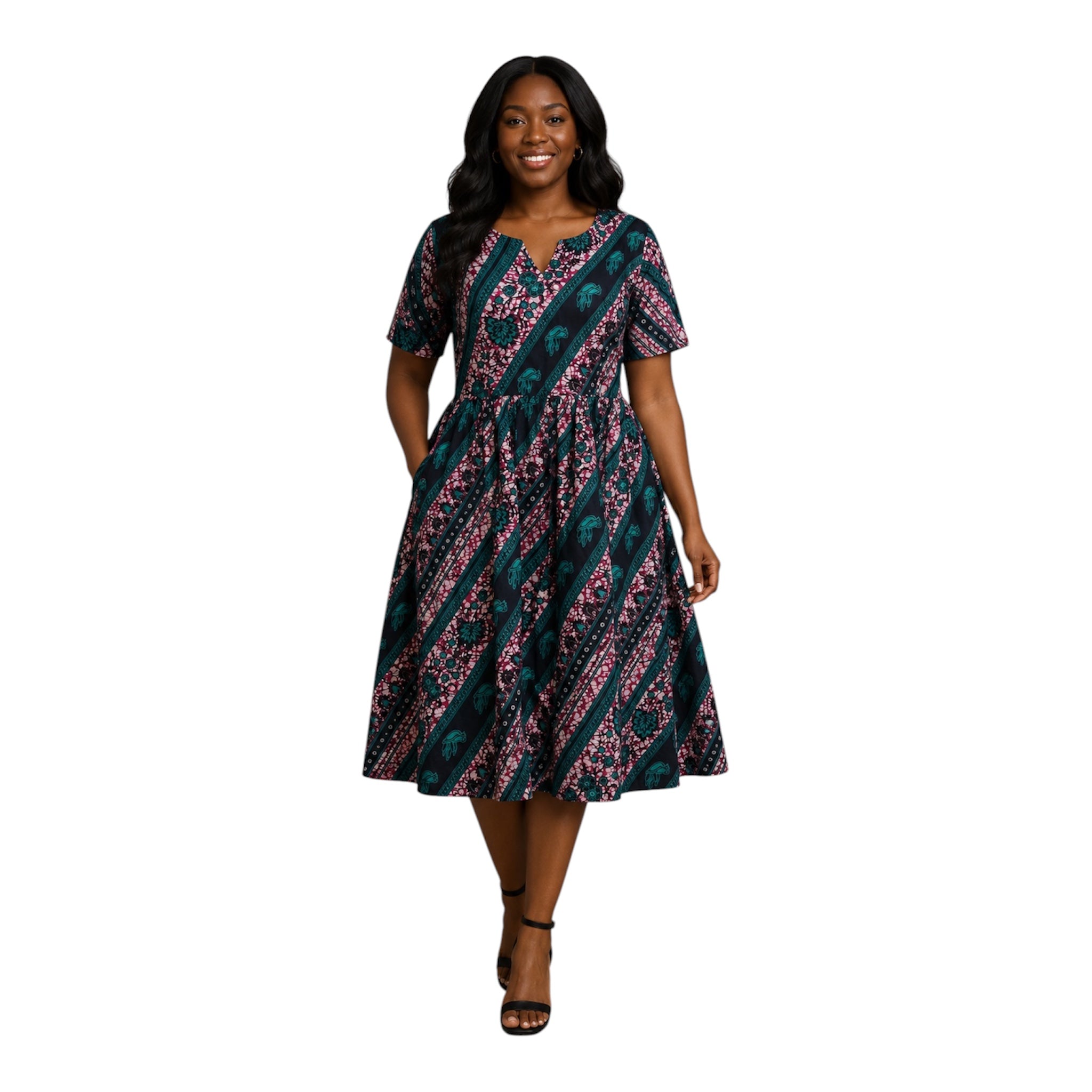 Ready to Wear Quality Ankara Dress with Extra Fabric for Adjustment. Size L