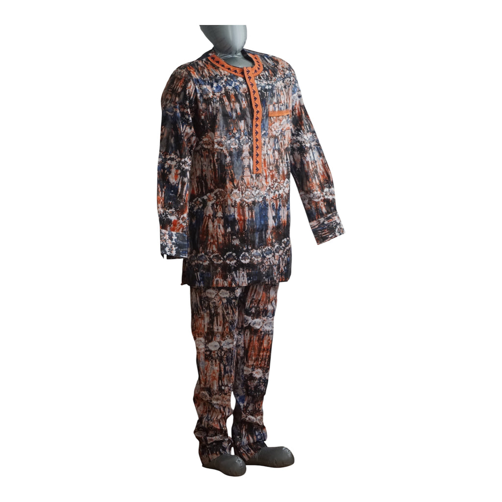 Ready To Wear Men's Adire / Tie Dye  Top and Trouser -  Size S