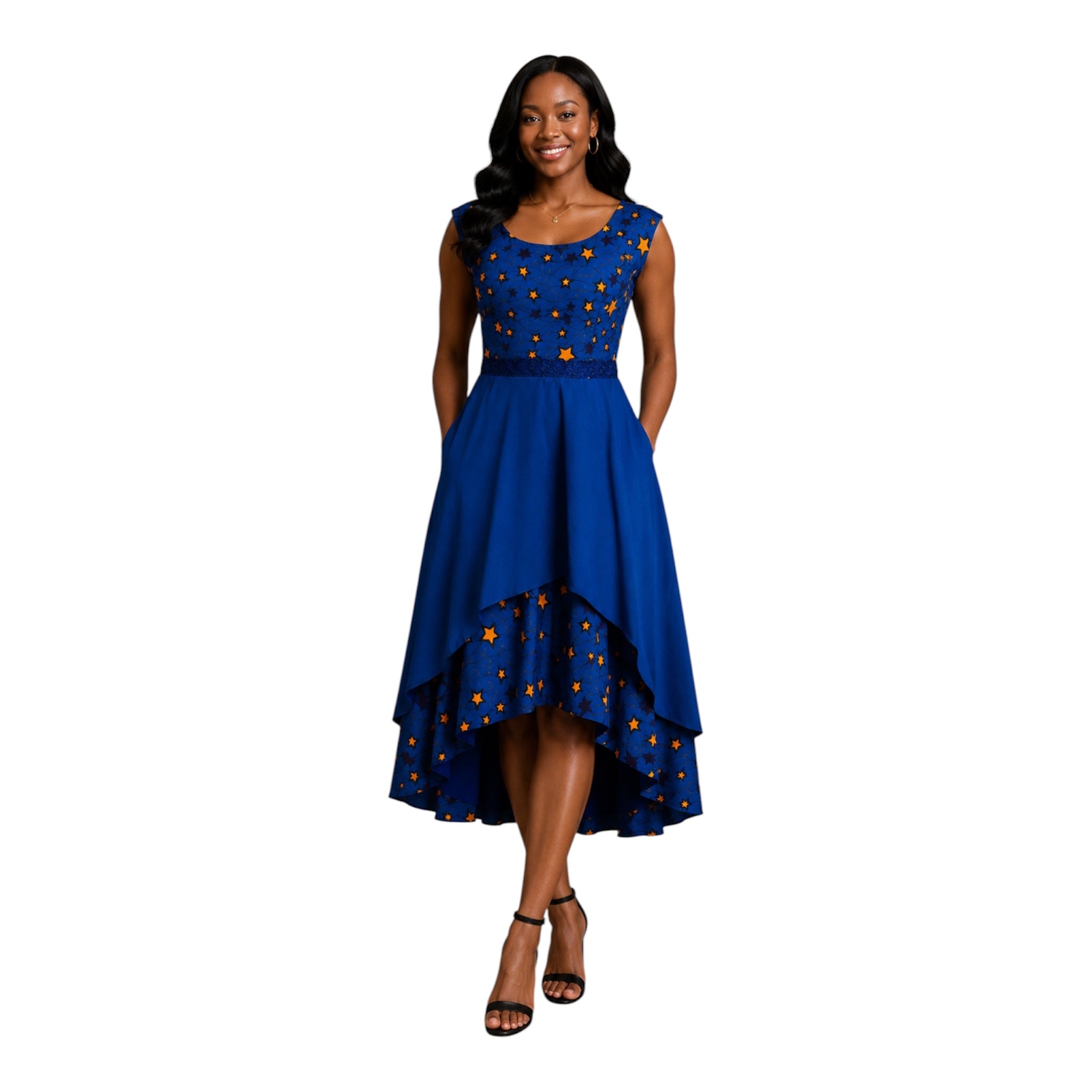 Ready to Wear Quality Ankara Dress with Extra Fabric for Adjustment. Size S