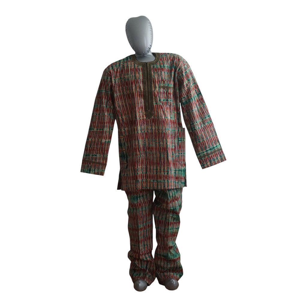 Ready To Wear Men's Tie Dye Adire Top and Trouser. Buba &Sokoto Size L