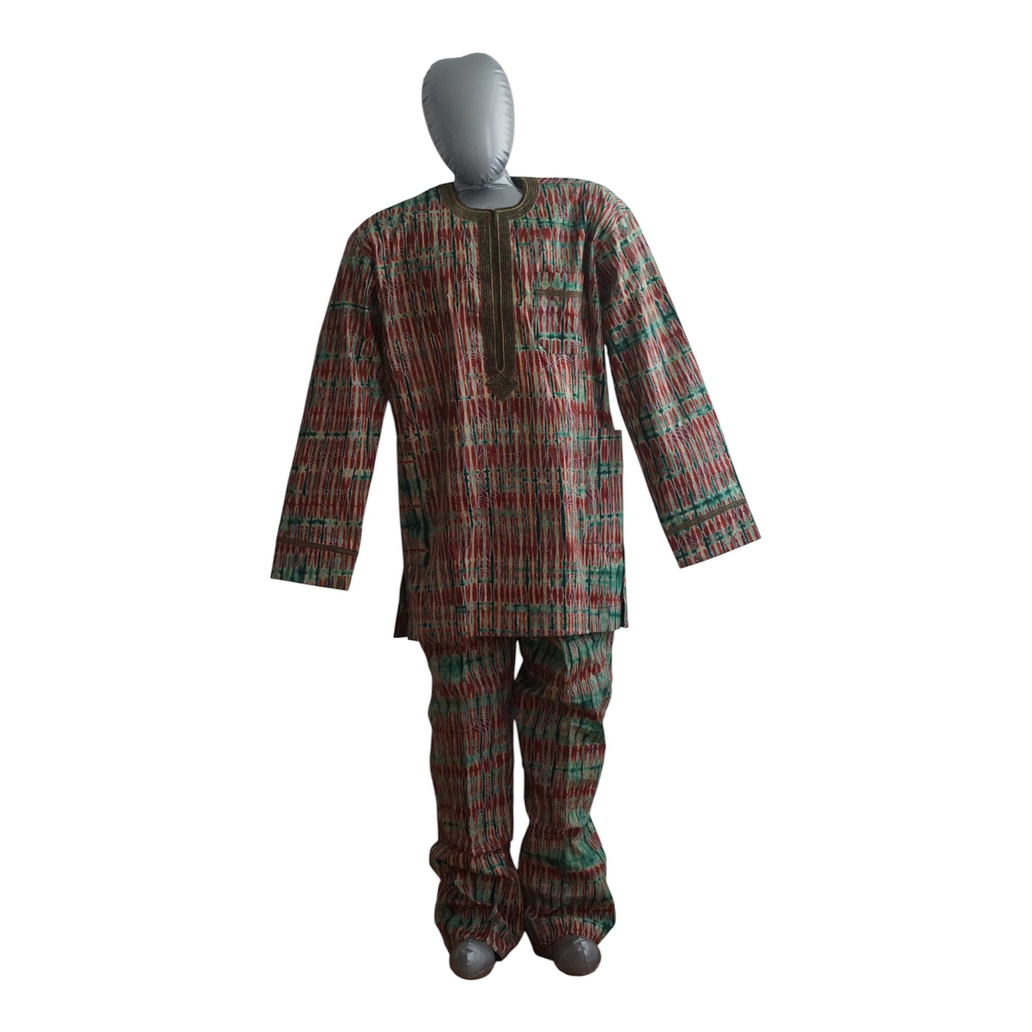 Ready To Wear Men's Tie Dye Adire Top and Trouser. Buba &Sokoto Size L