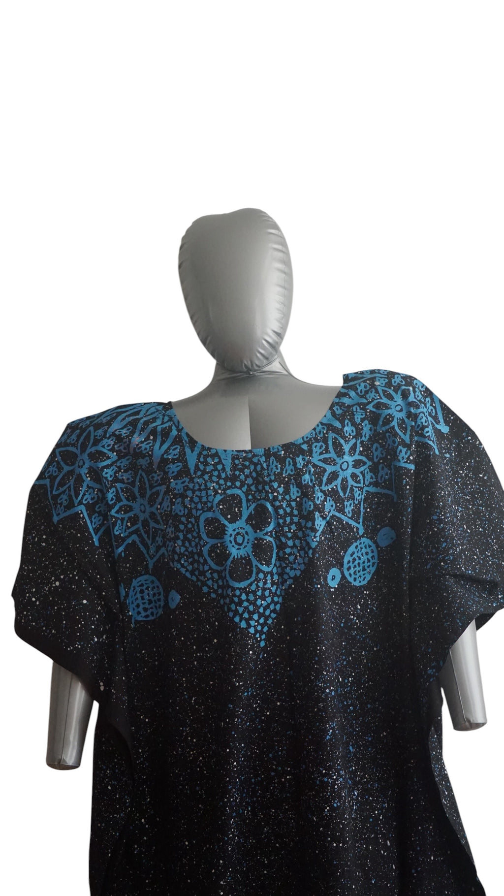 Nigeria Adire Bubu for Women. Size L Color Black/Blue