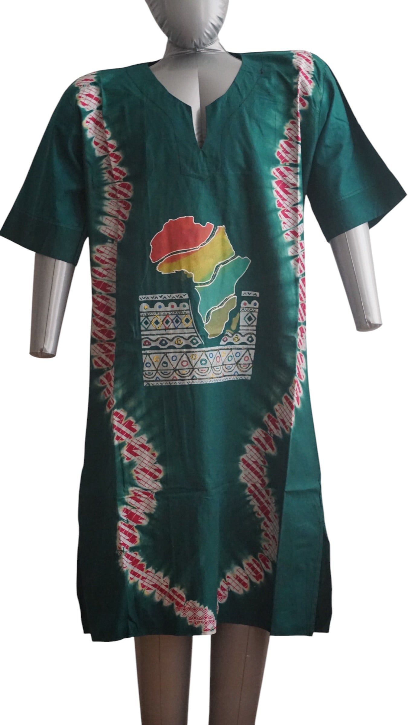 Nigeria Batik Kaftan for Women. Size S Muilti-Color