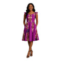 Fully Linen Ankara Cotton Dress: African Print, Ready to Wear,  with Extra Fabric for Adjustment Size S