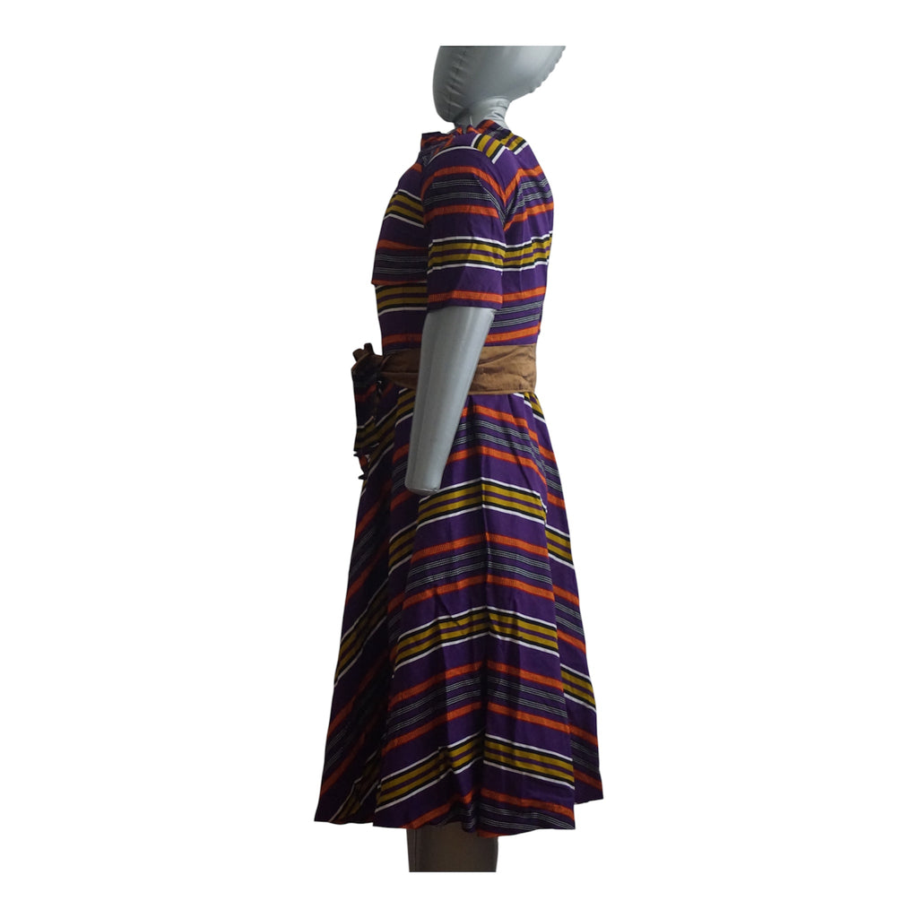 Ready to Wear Ankara Cotton Dress with Extra Clothe for Adjustment. Size S