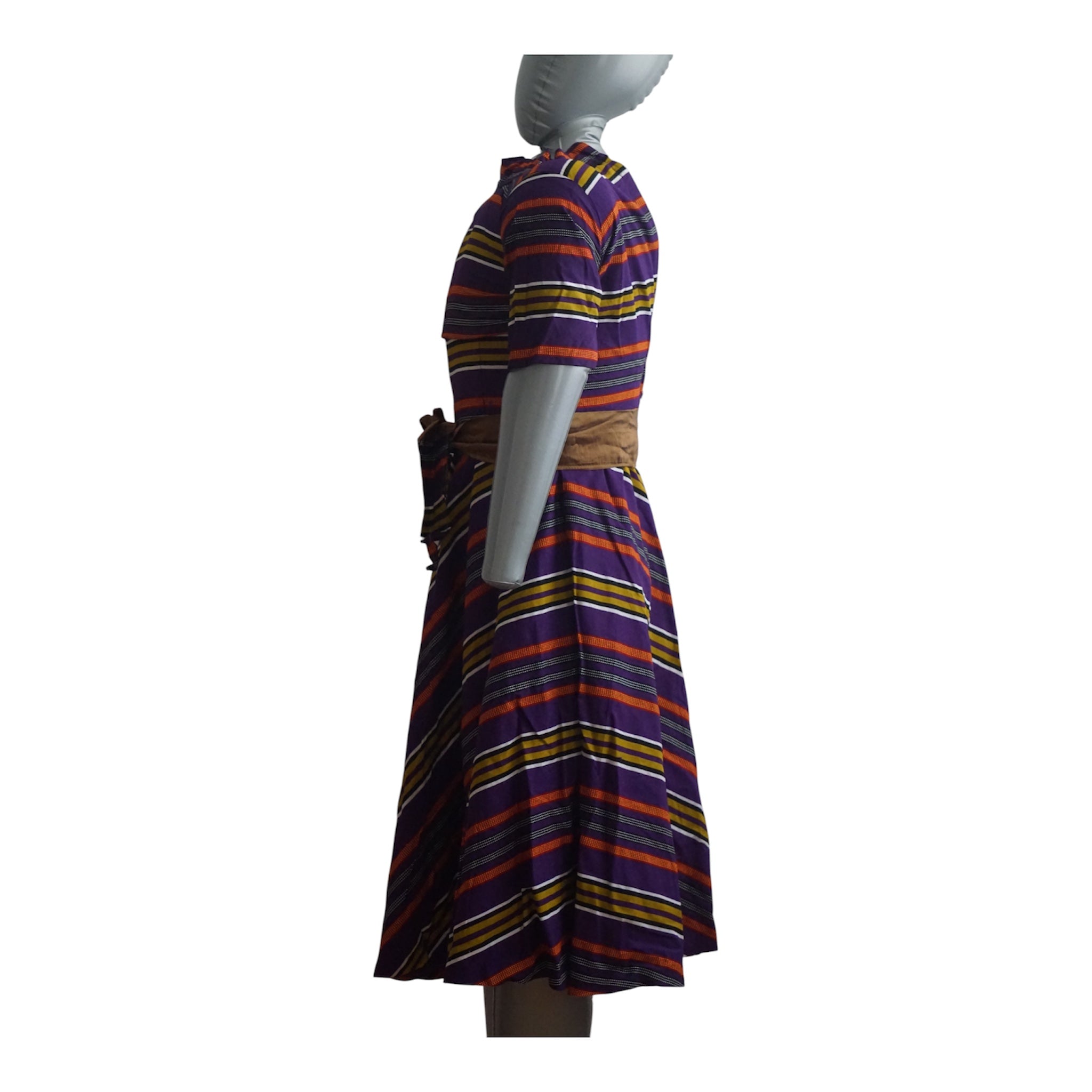 Ready to Wear Ankara Cotton Dress with Extra Clothe for Adjustment. Size S