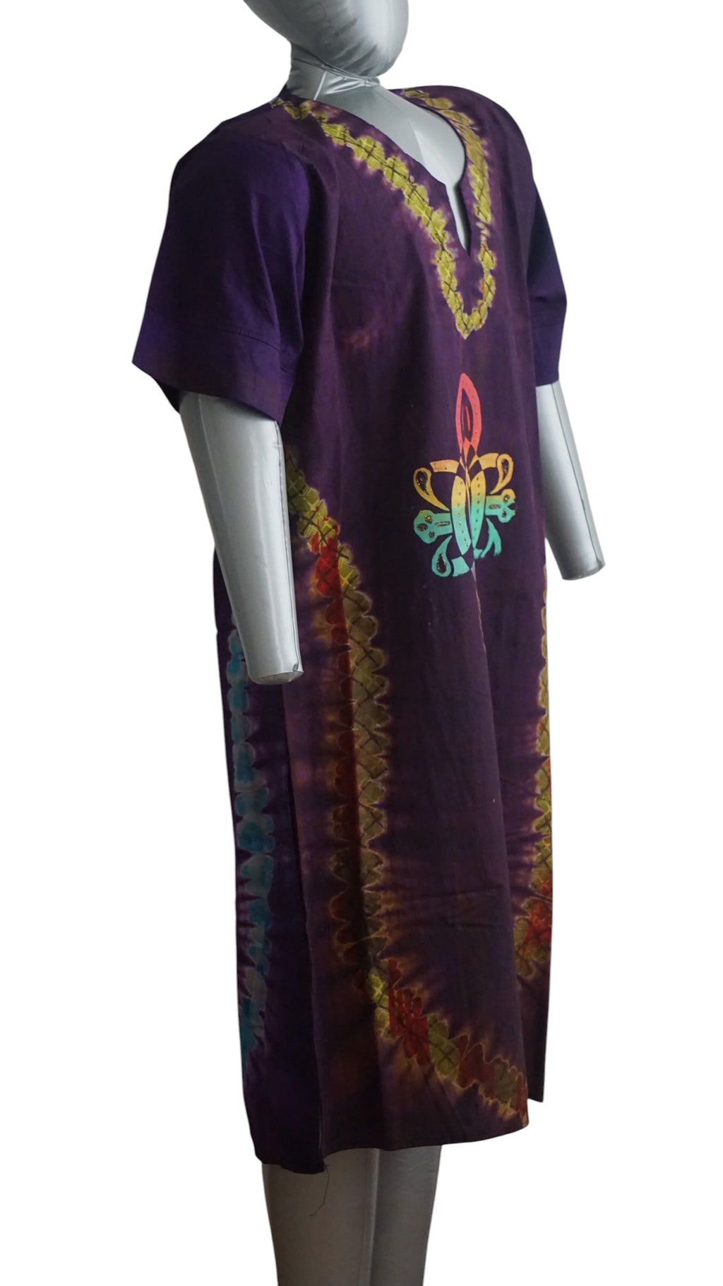 Nigeria Batik Kaftan for Women. Size S Muilti-Color