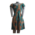 Fully Linen Ankara Dress: African Print, Ready to Wear, Size S