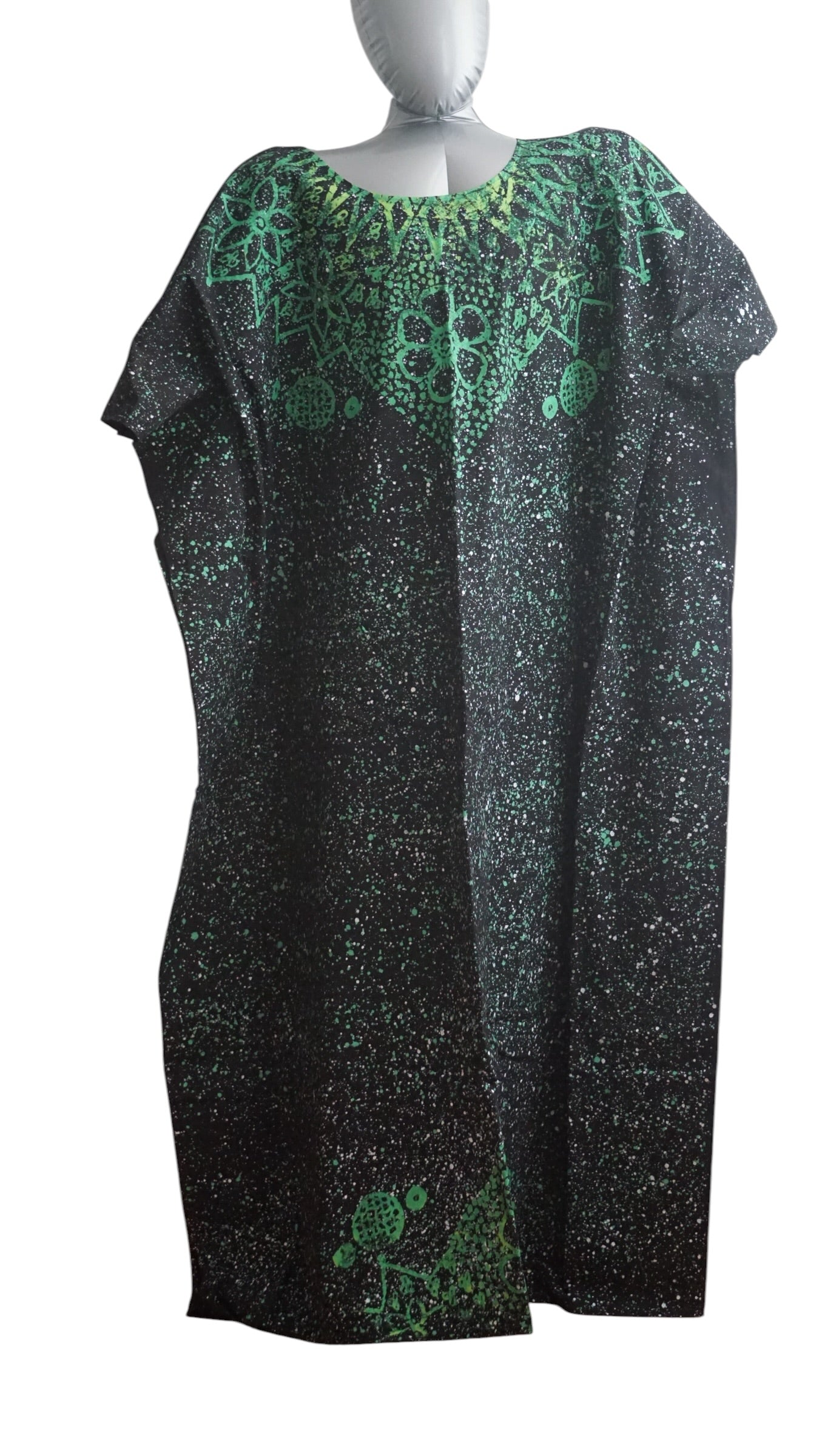 Nigeria Adire Bubu for Women. Size XL Color Black/Green