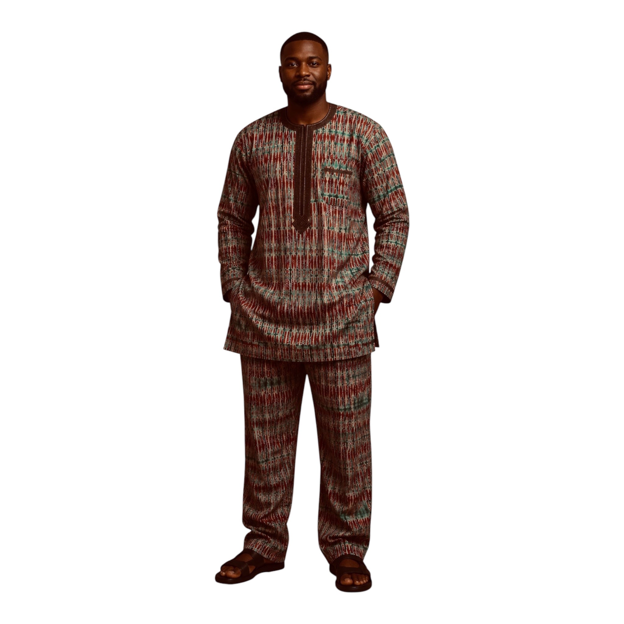 Ready To Wear Men's Tie Dye Adire Top and Trouser. Buba &Sokoto Size L
