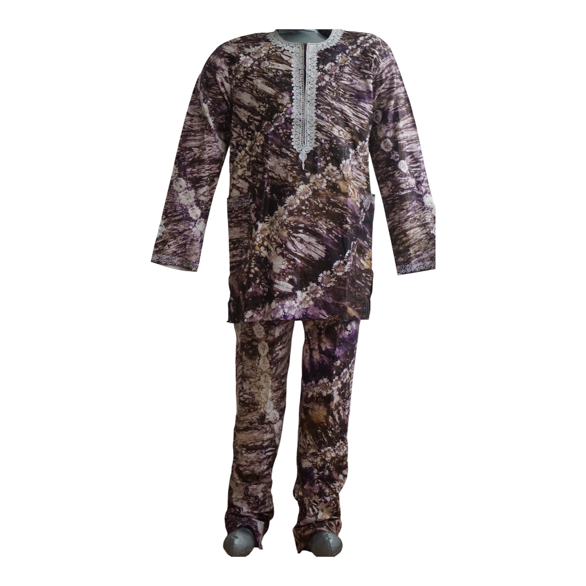Ready To Wear Men's Tie Dye Adire Top and Trouser. Buba &Sokoto Size S
