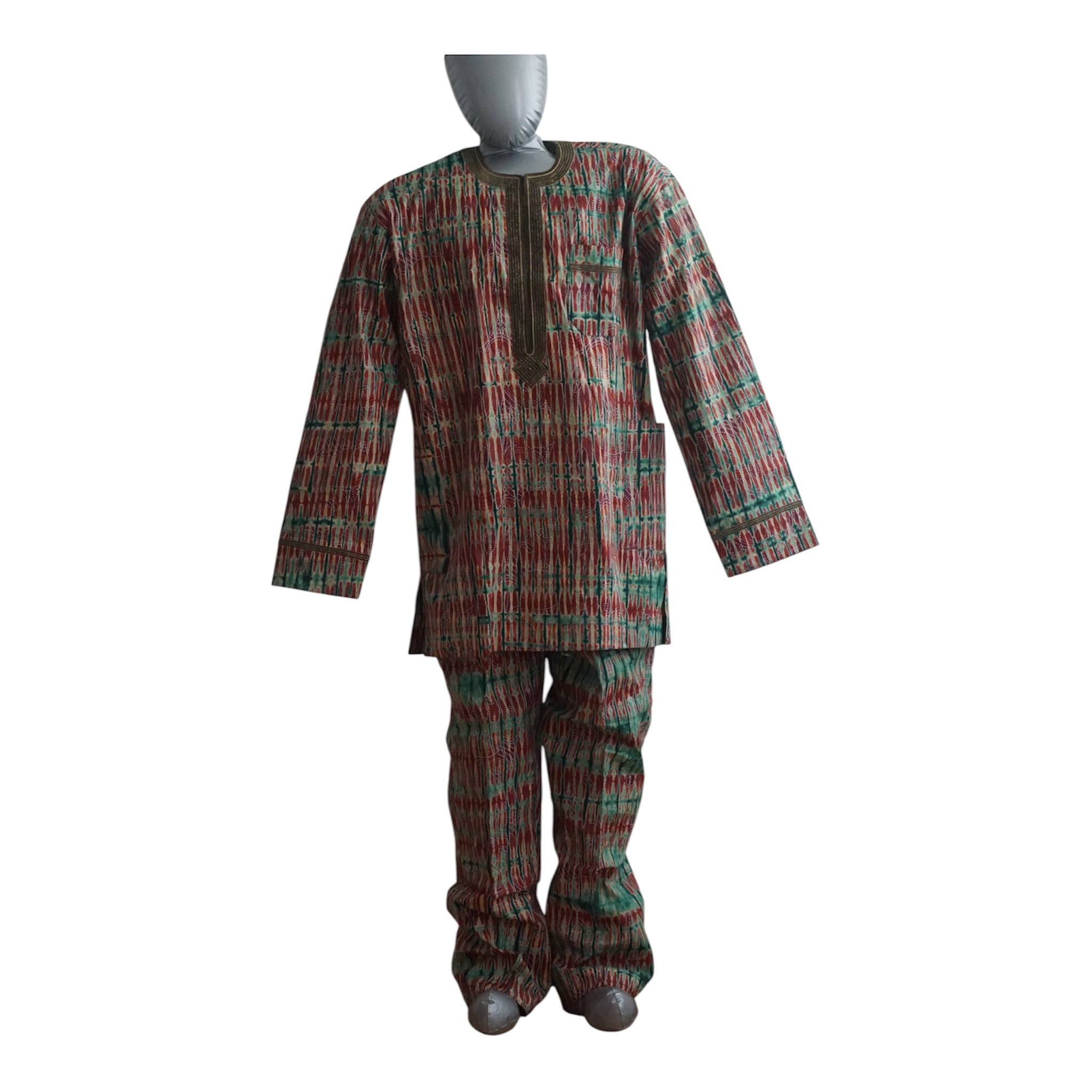 Ready To Wear Men's Tie Dye Adire Top and Trouser. Buba &Sokoto Size L