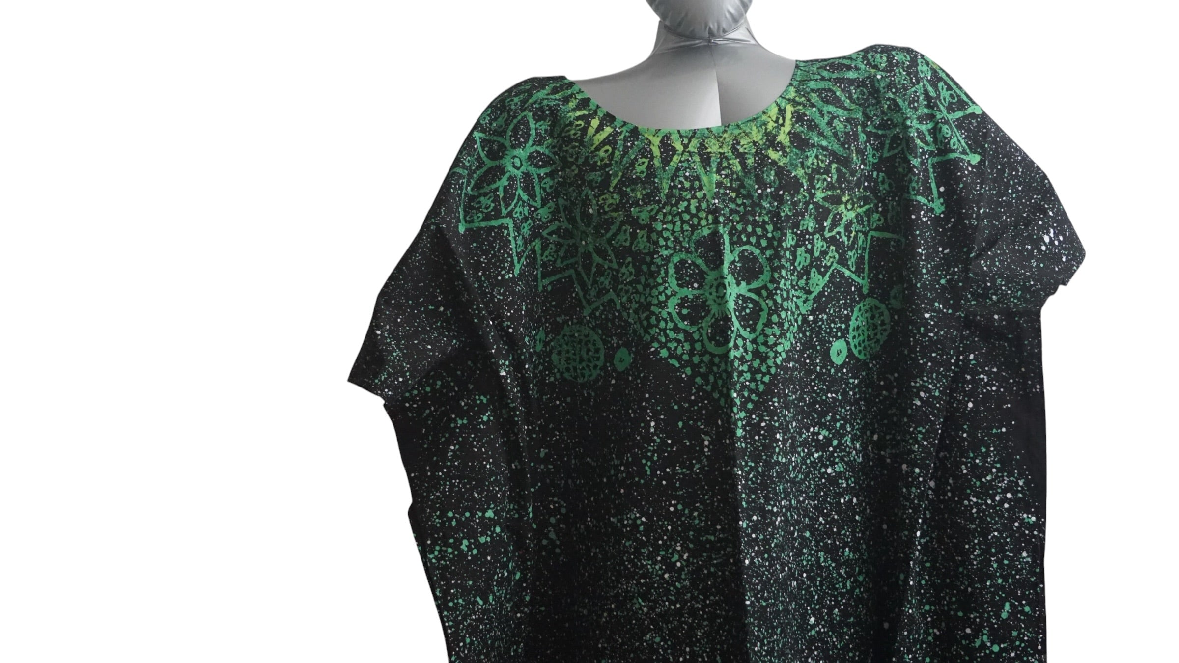 Nigeria Adire Bubu for Women. Size XL Color Black/Green