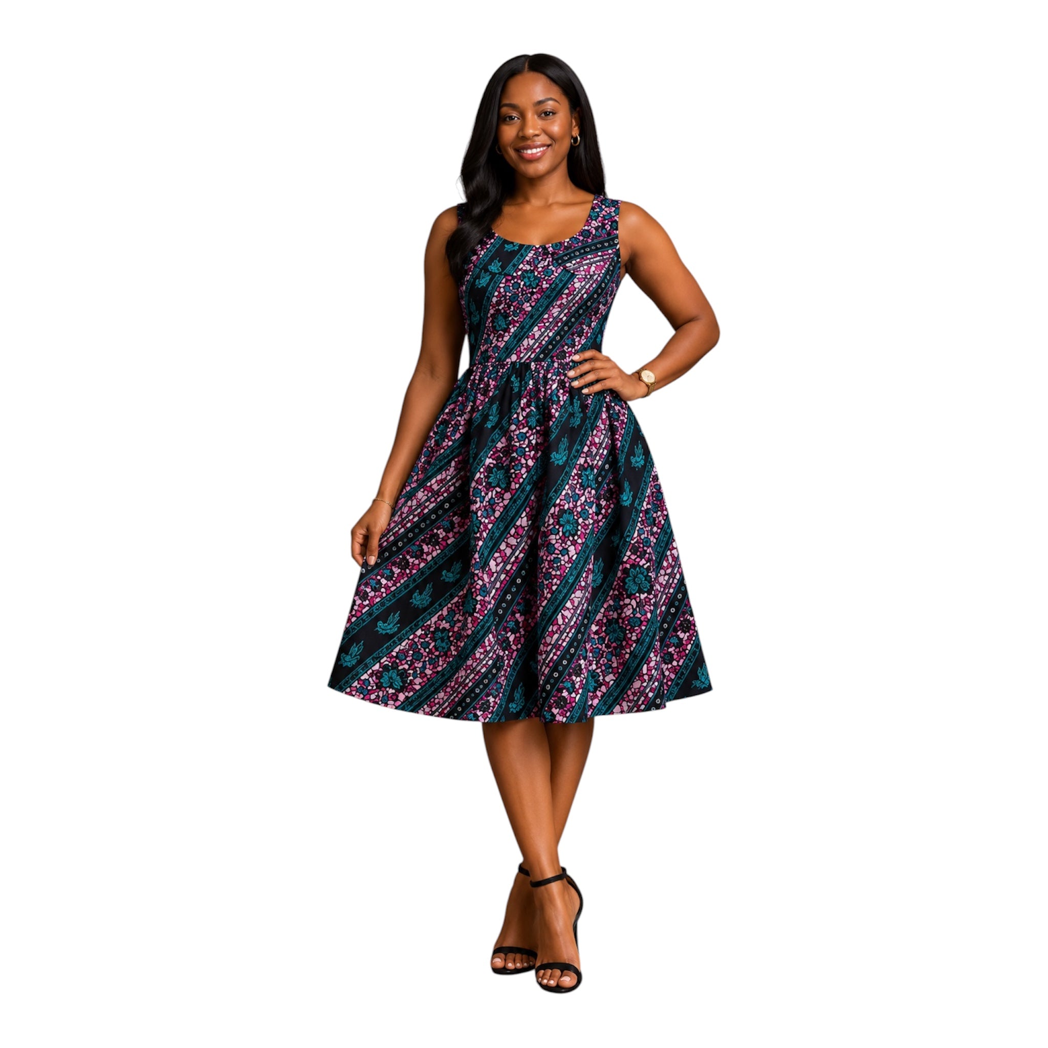 Ready to Wear Quality Ankara Dress with Extra Fabric for Adjustment. Size M