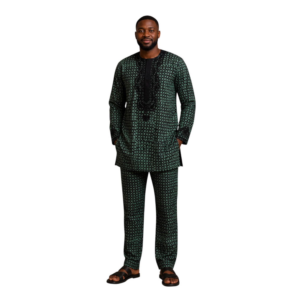 Ready To Wear Men's Tie Dye Adire Top and Trouser. Buba &Sokoto Size M