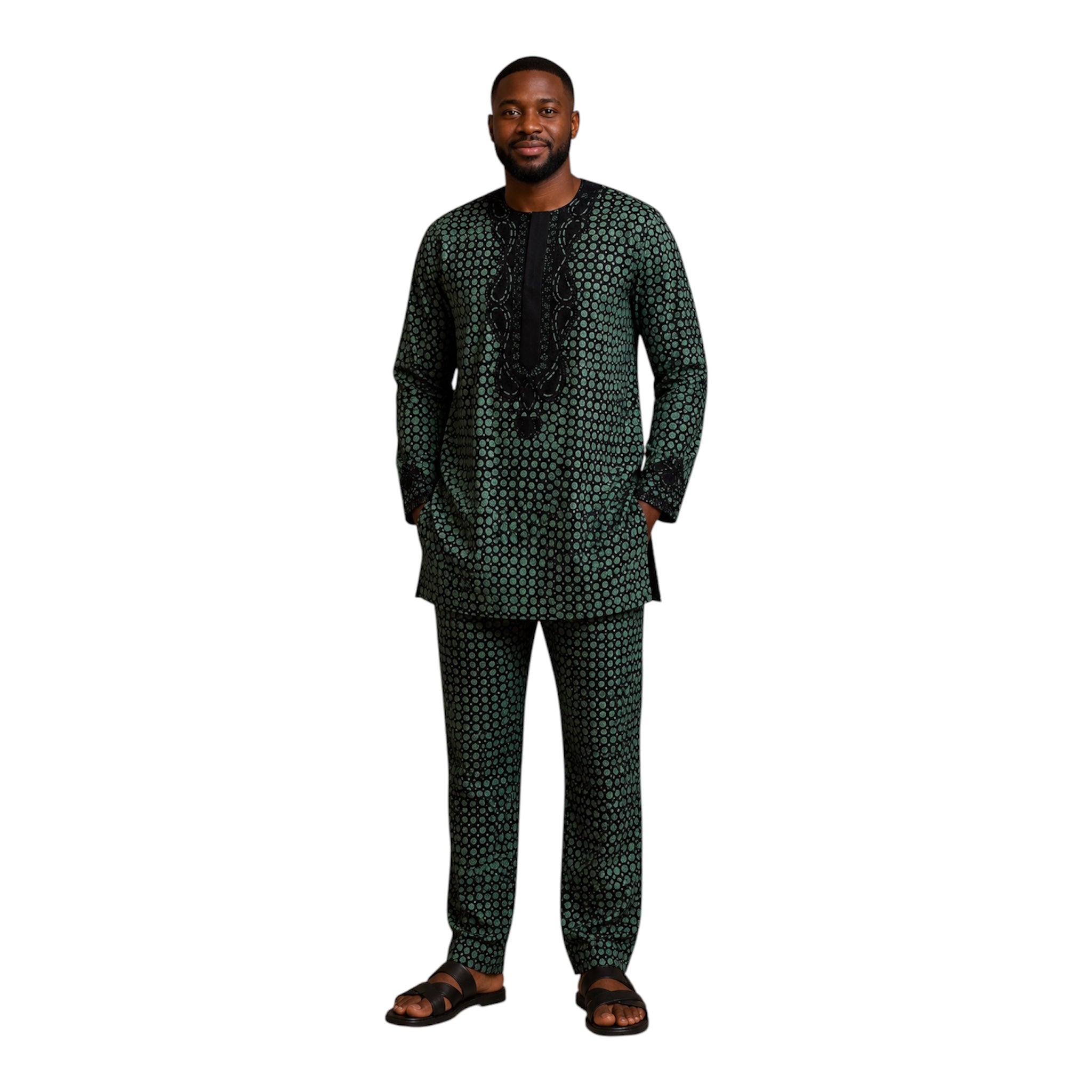 Ready To Wear Men's Tie Dye Adire Top and Trouser. Buba &Sokoto Size M