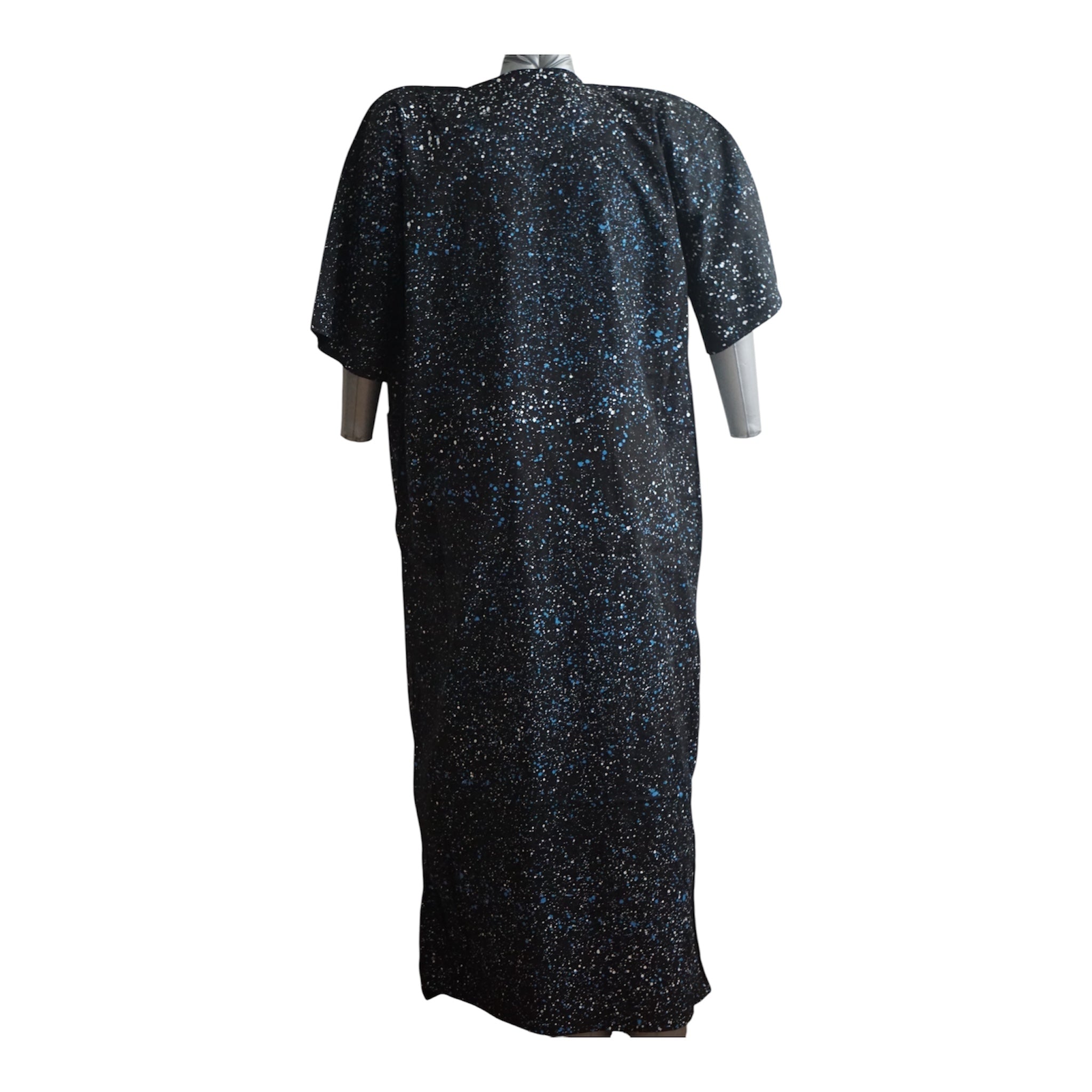 Nigeria Batik Kaftan for Women. Size L Color Black/Blue