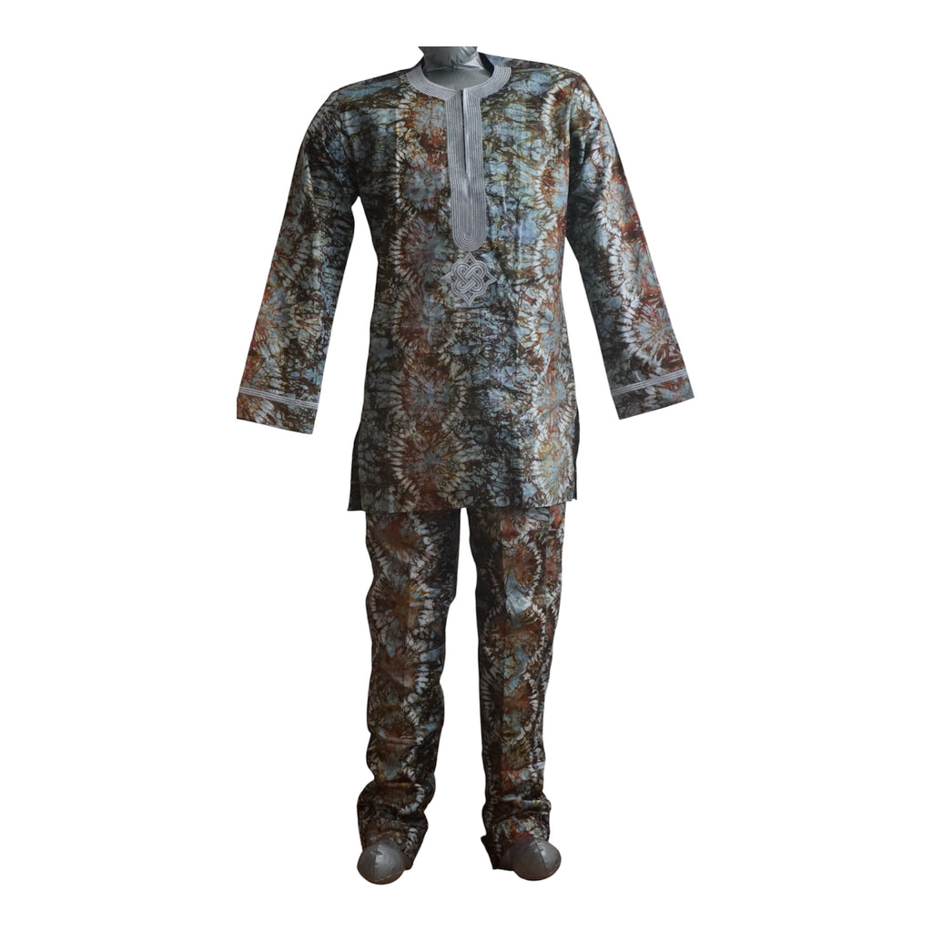 Ready To Wear Men's Tie Dye Adire Top and Trouser - Size S