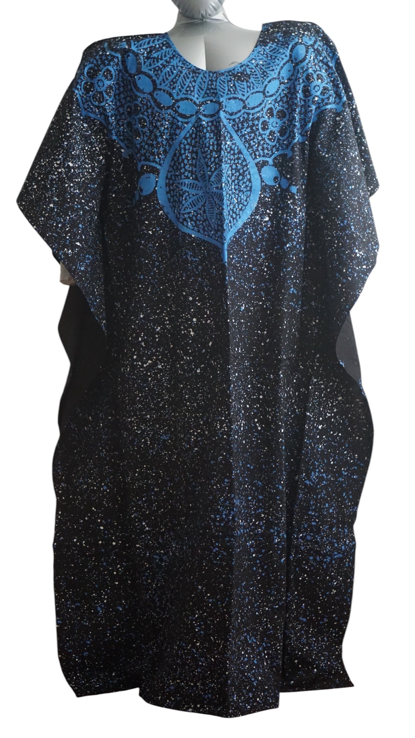 Nigeria Adire Bubu for Women. Size XL Color Black/Blue