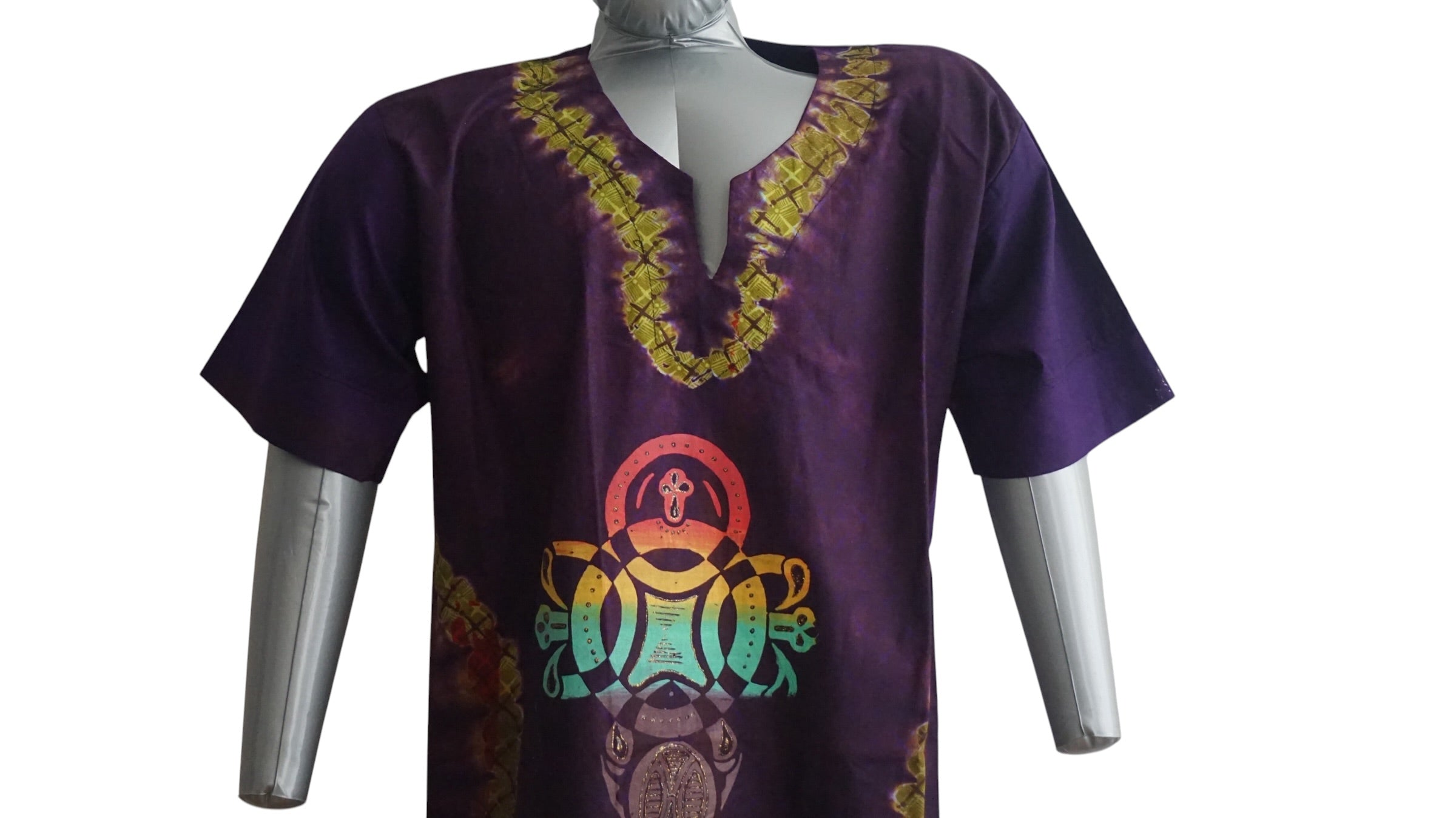 Nigeria Batik Kaftan for Women. Size S Muilti-Color