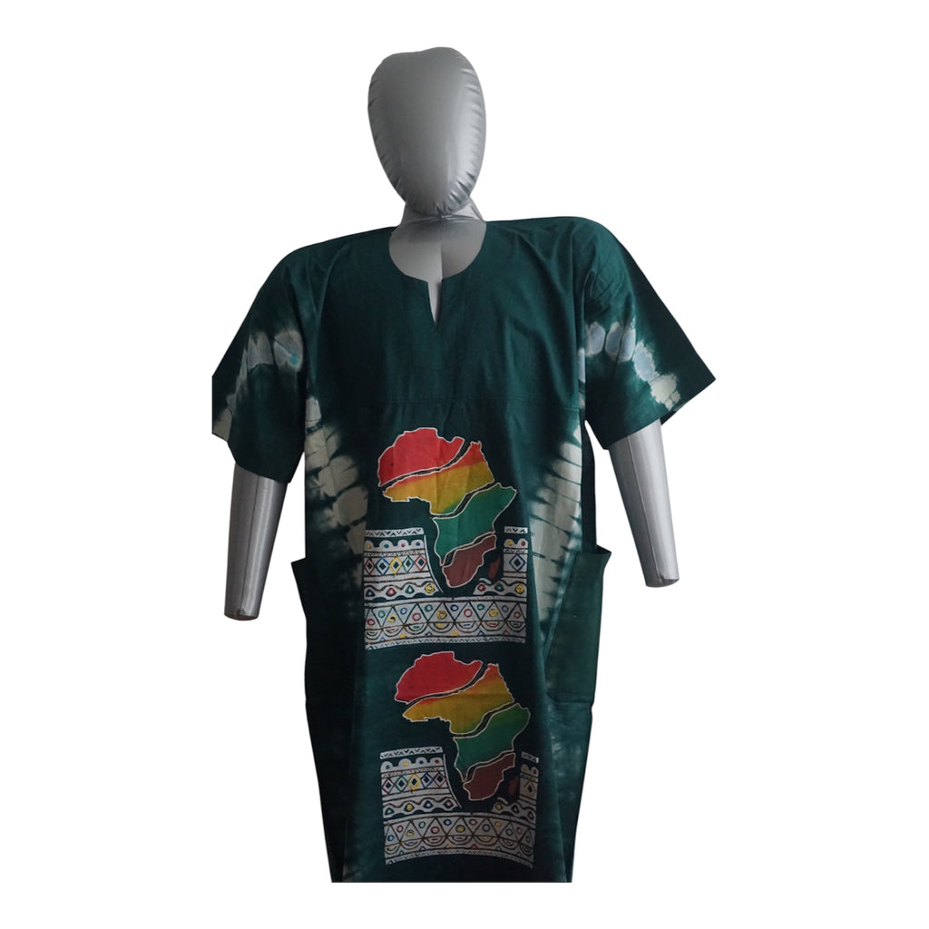 Nigeria Batik Kaftan for Women. Size XL Muilti-Color