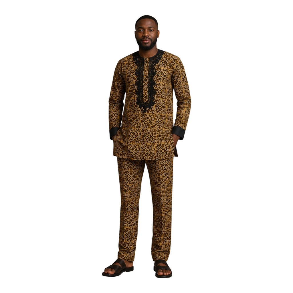 Ready To Wear Men's Tie Dye Adire Top and Trouser - Size S