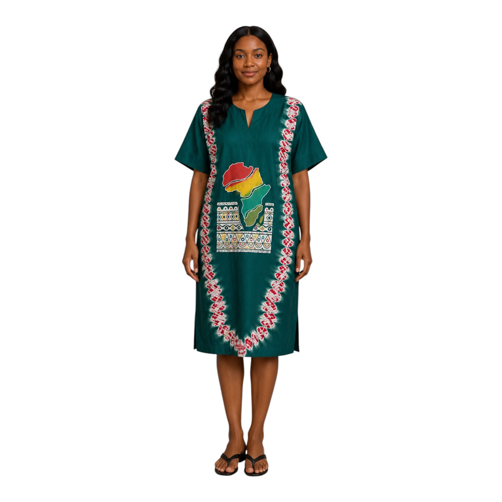 Nigeria Batik Kaftan for Women. Size S Muilti-Color