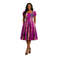 Fully Linen Ankara Cotton Dress: African Print, Ready to Wear,  with Extra Fabric for Adjustment Size M