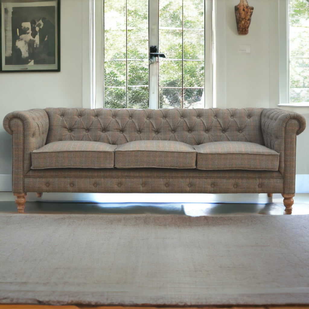 Multi Tweed 3 Seat Chesterfield - Lead time 12 Weeks