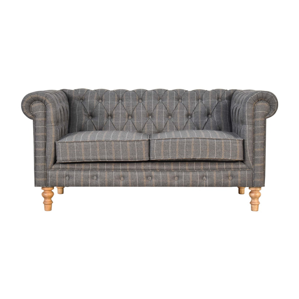 Pewter Tweed 2 Seat Chesterfield - Lead time 12 Weeks