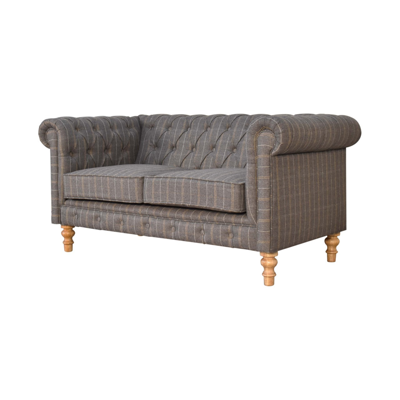 Pewter Tweed 2 Seat Chesterfield - Lead time 12 Weeks