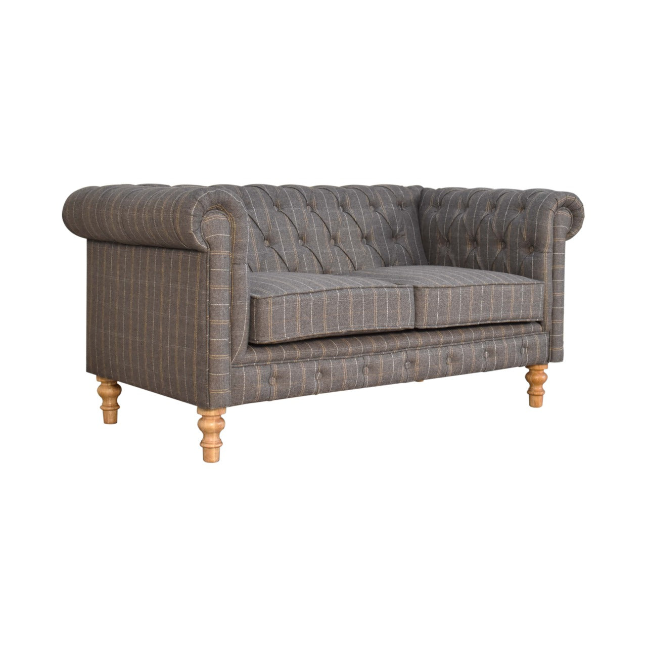 Pewter Tweed 2 Seat Chesterfield - Lead time 12 Weeks