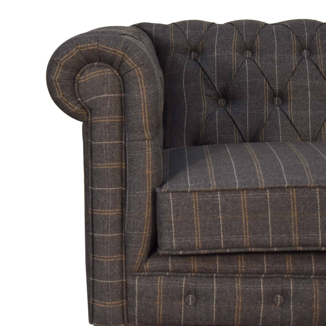 Pewter Tweed 2 Seat Chesterfield - Lead time 12 Weeks