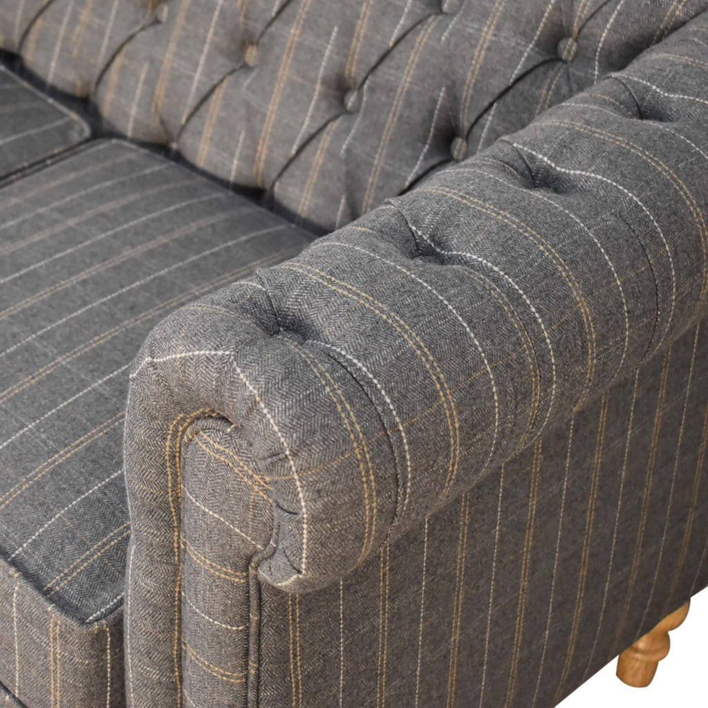 Pewter Tweed 2 Seat Chesterfield - Lead time 12 Weeks