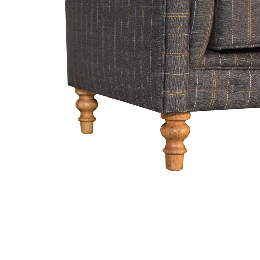 Pewter Tweed 2 Seat Chesterfield - Lead time 12 Weeks