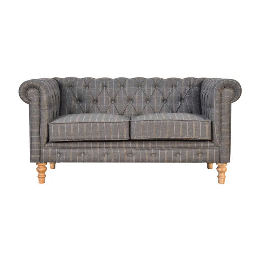 Pewter Tweed 2 Seat Chesterfield - Lead time 12 Weeks