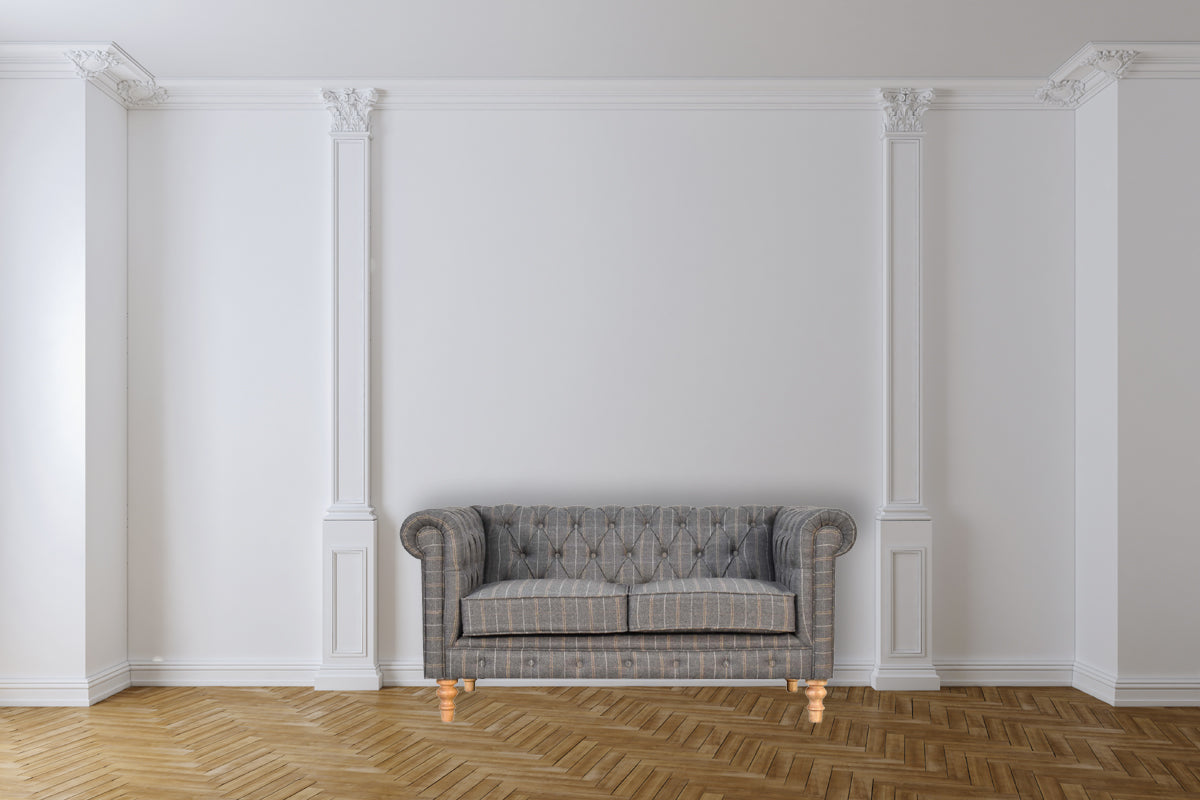 Pewter Tweed 2 Seat Chesterfield - Lead time 12 Weeks