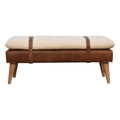 Boucle Buffalo Hide Leather Bench - 9 in Stock - Backorder 12 Weeks