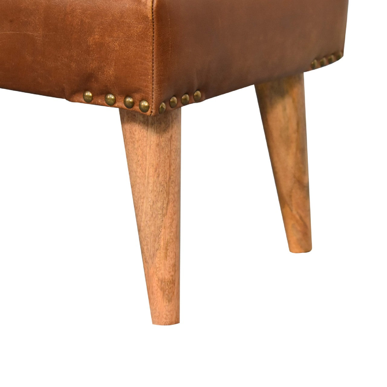 Boucle Buffalo Hide Leather Bench - 9 in Stock - Backorder 12 Weeks