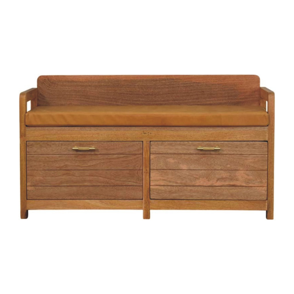 Oxford Oak-ish 2 Drawer Storage Bench - Lead time 12 Weeks