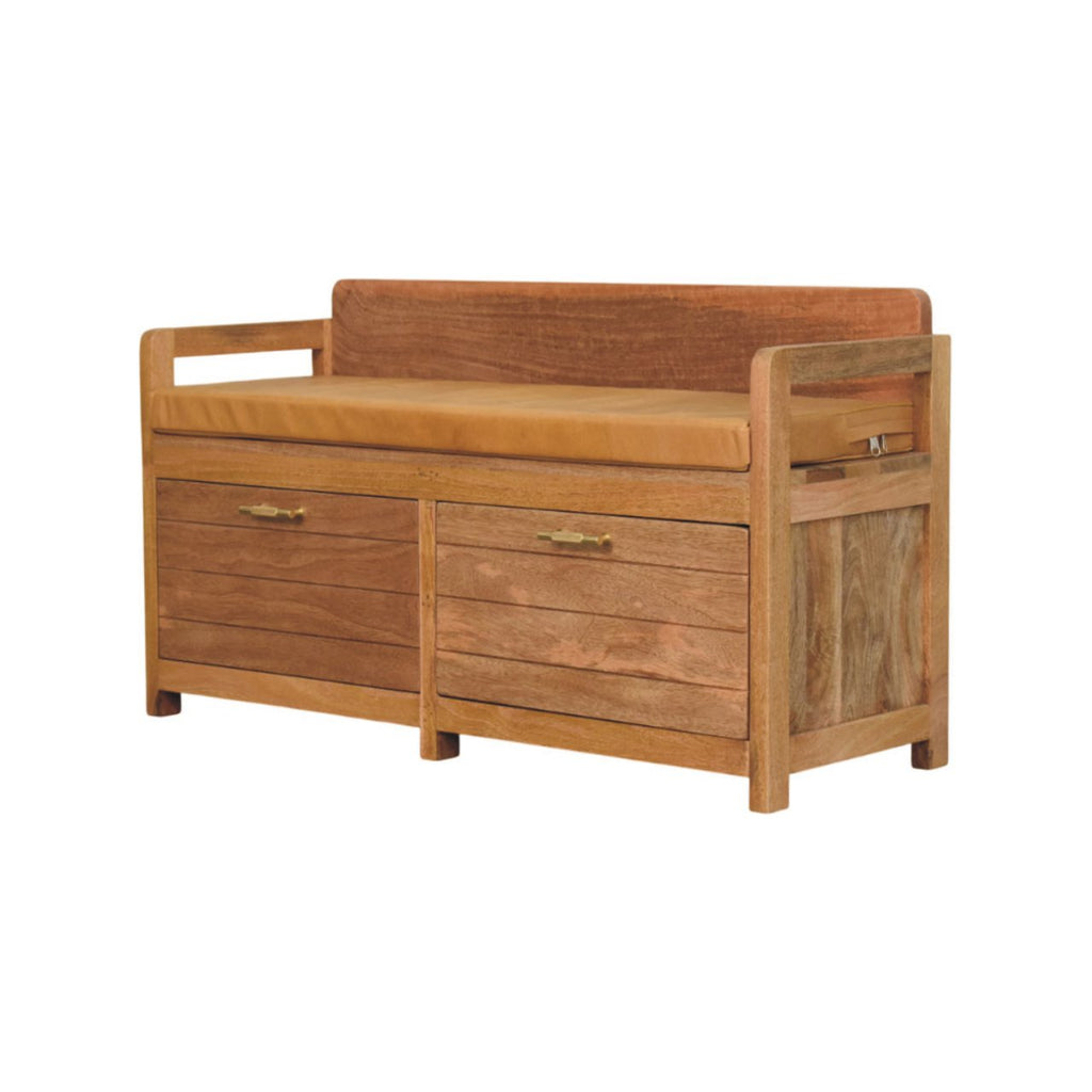 Oxford Oak-ish 2 Drawer Storage Bench - Lead time 12 Weeks