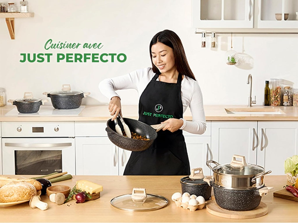 Just Perfecto JL-721: 21 Pieces Granite Cookware Set - Green