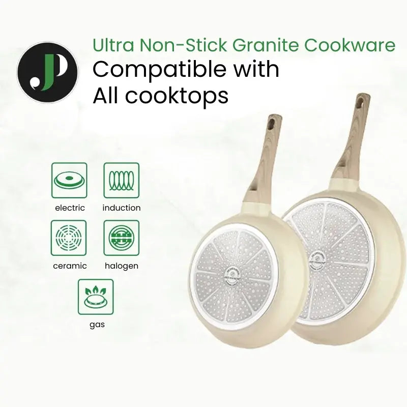 Just Perfecto JL-721: 21 Pieces Granite Cookware Set - Biege
