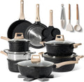 Just Perfecto JL-721: 21 Pieces Granite Cookware Set - Black