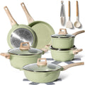 Just Perfecto JL-787: 15 Pieces Granite Cookware Set - Green