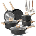 Just Perfecto JL-787: 15 Pieces Granite Cookware Set - Black