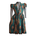 Fully Linen Ankara Dress: African Print, Ready to Wear, Size L.