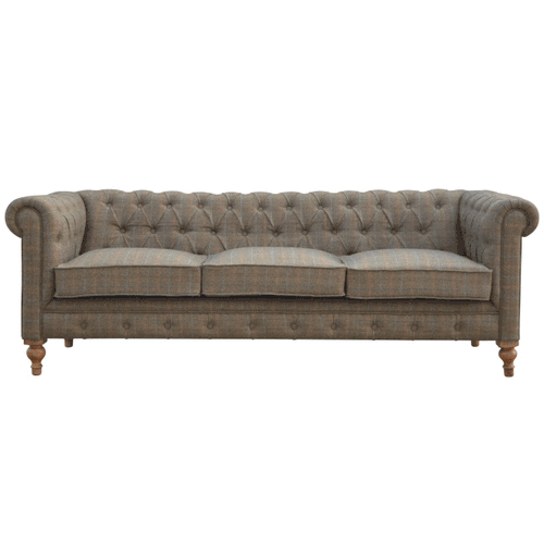 Multi Tweed 3 Seat Chesterfield - Lead time 12 Weeks
